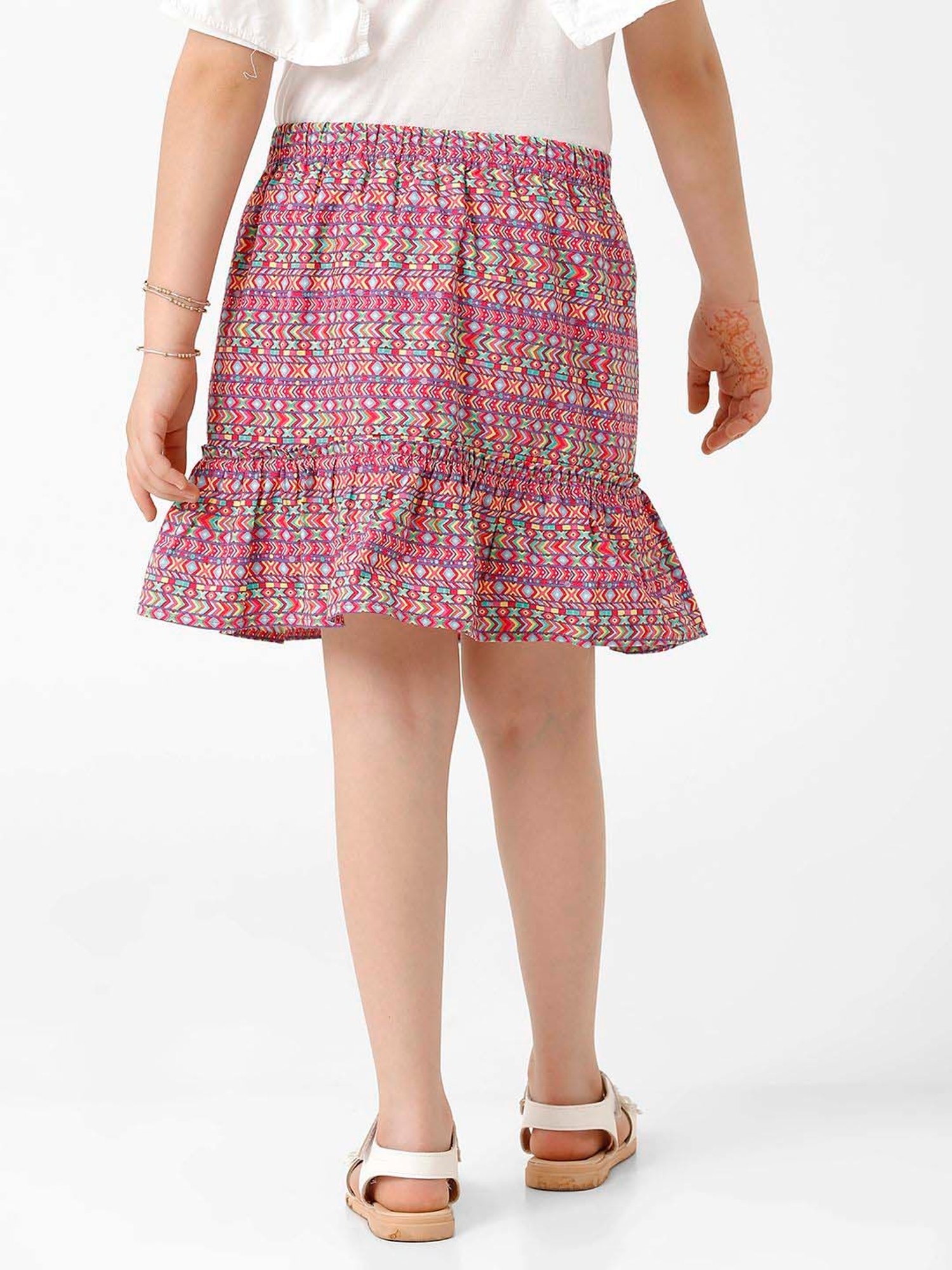 Angel & Rocket Kids Pink Floral Print Skirt