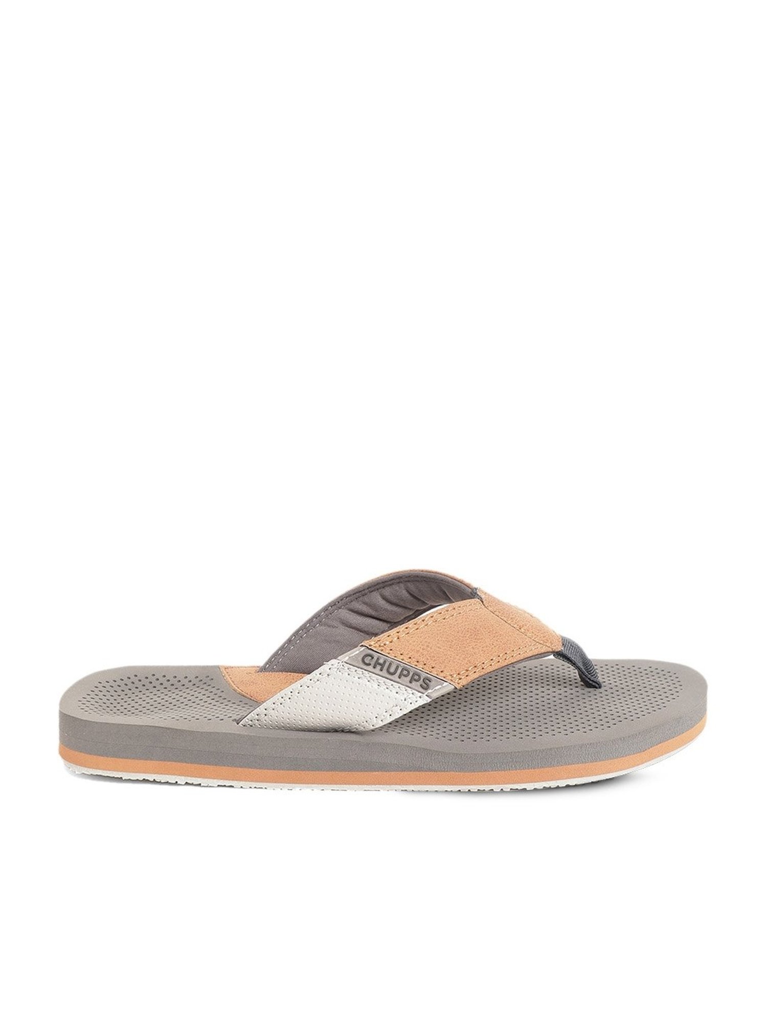 Chupps Men's Grey Flip Flops