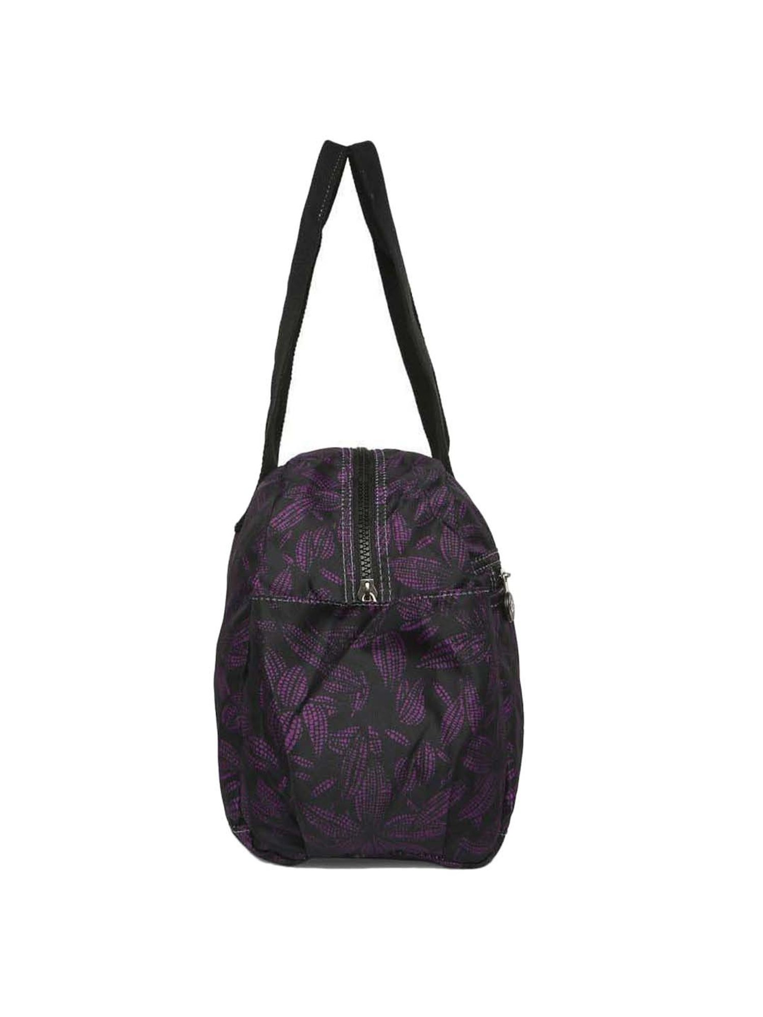 Baomi Black & Purple Printed Medium Shoulder Bag