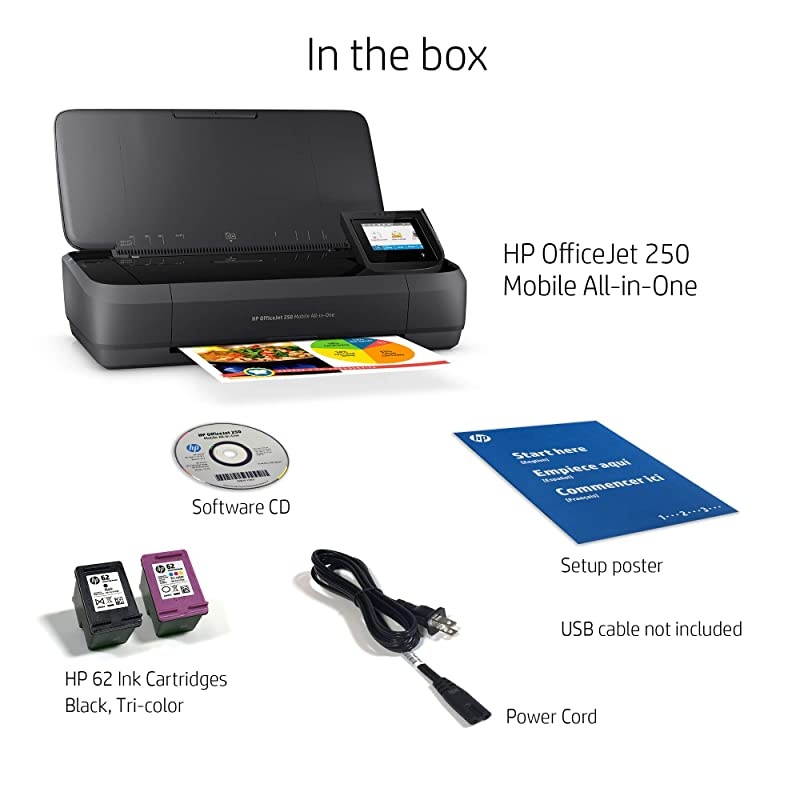 OfficeJet 250 AllinOne Portable Printer with Wireless Mobile Printing Works with Alexa CZ992A Black Normal