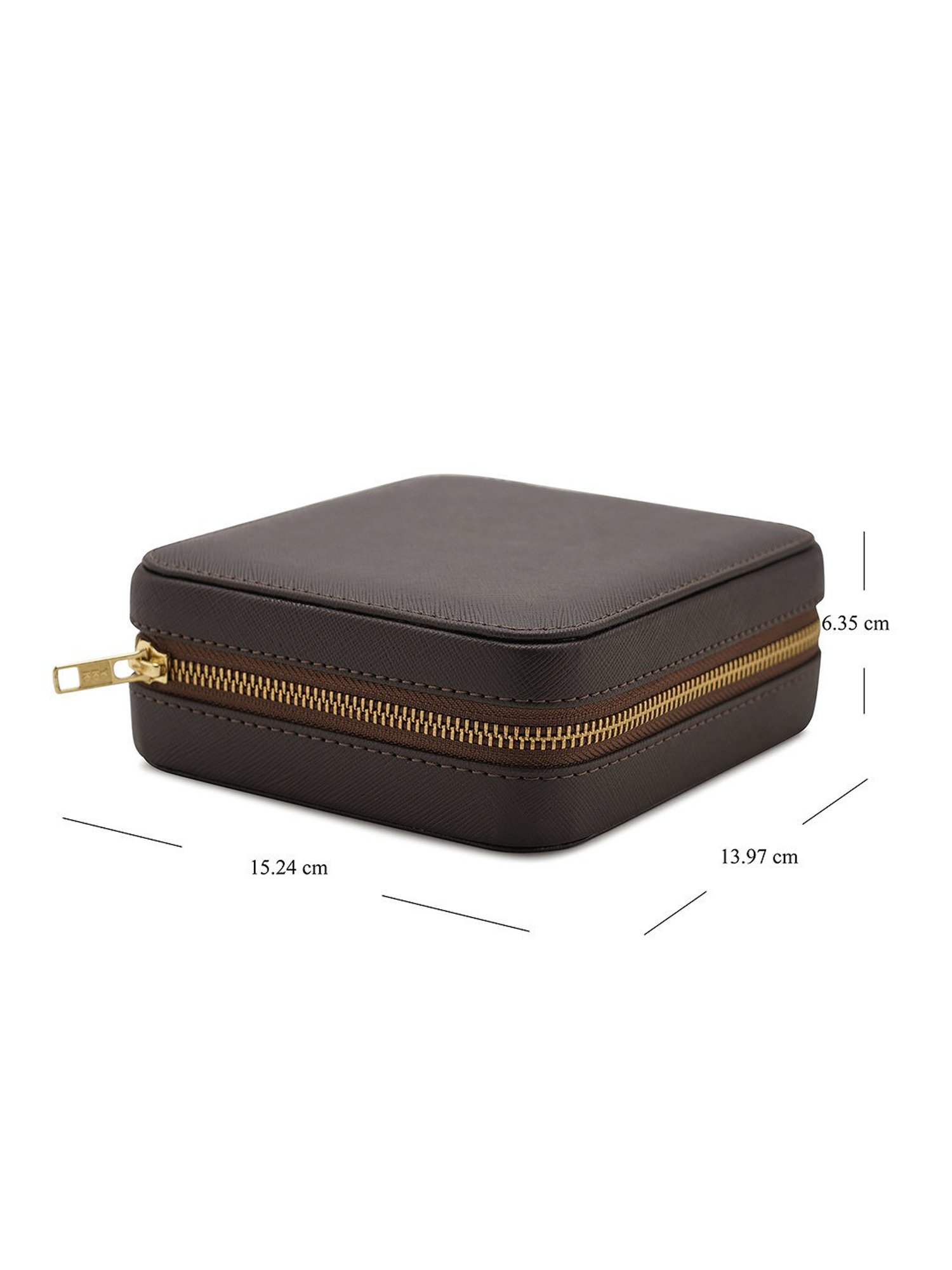 Pure Home and Living Brown Leather Solid Jewellery Organiser