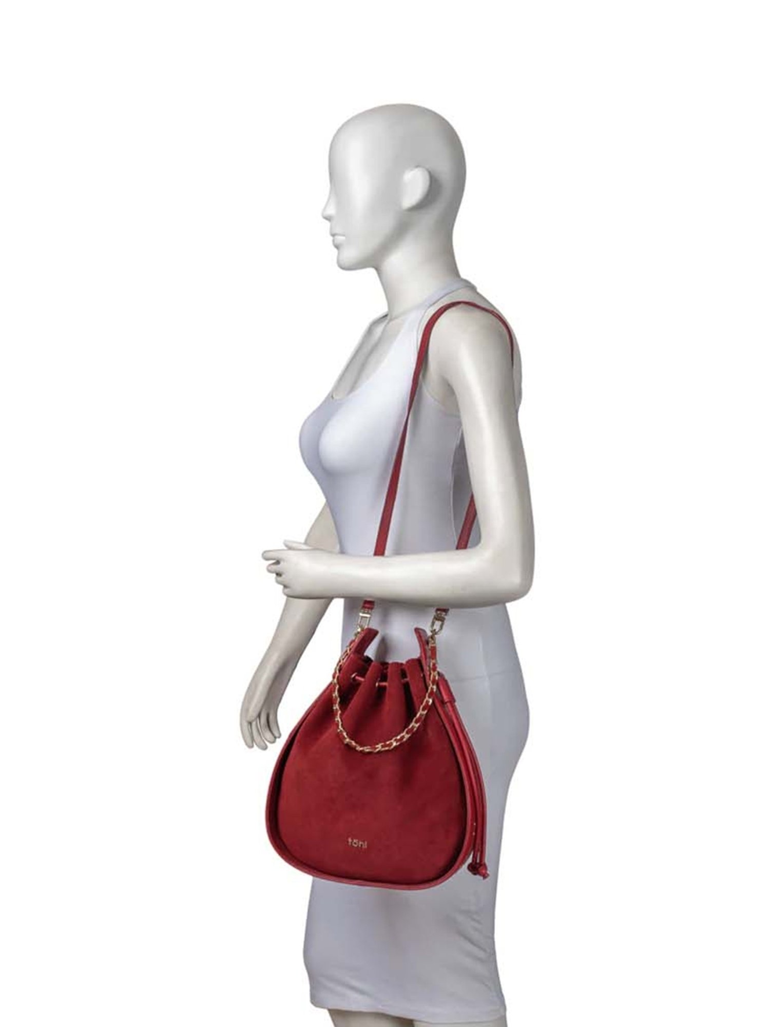 Tohl Red Solid Medium Sling Handbag