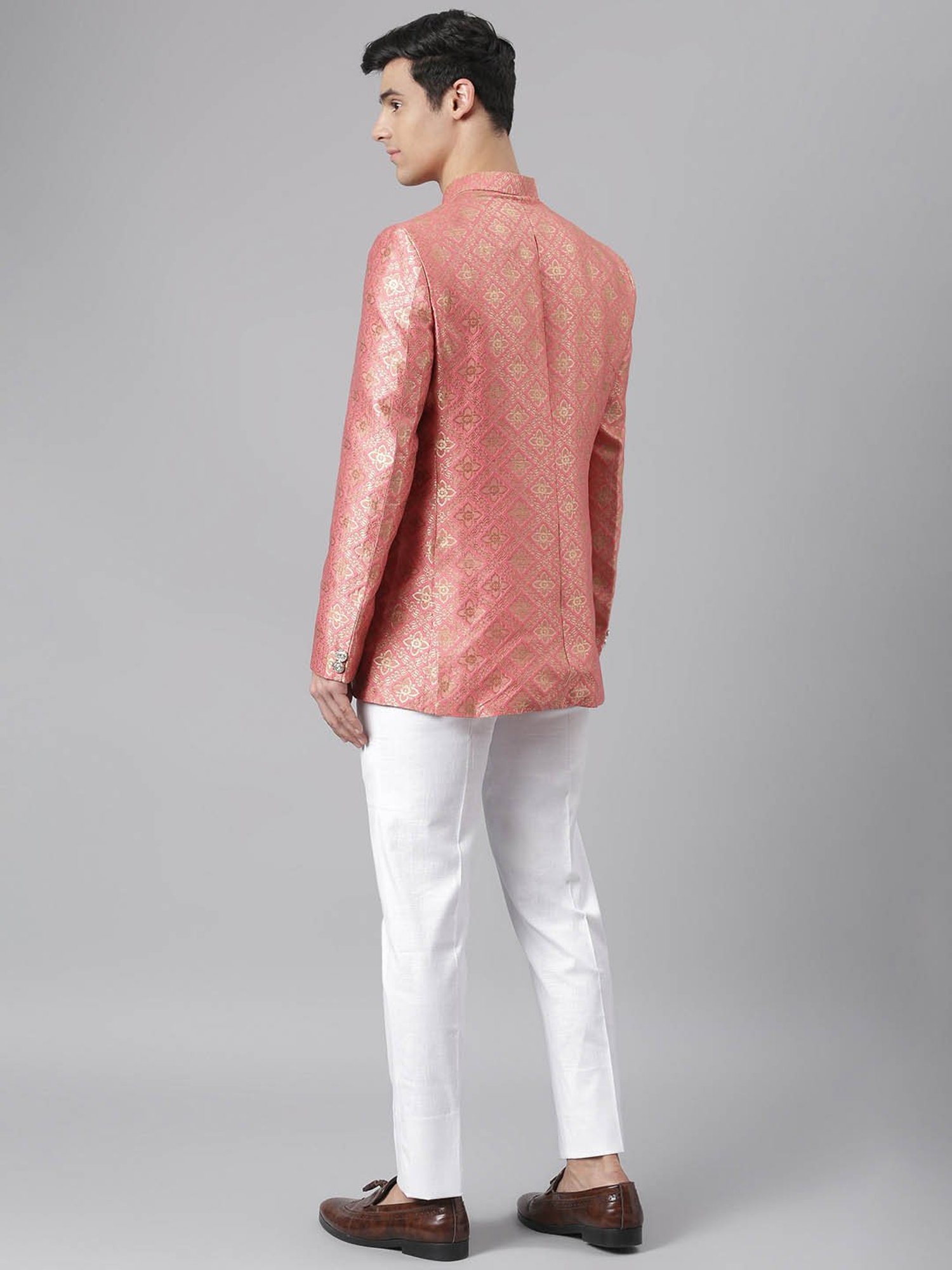 Hangup Pink Full Sleeves Regular Fit Suit