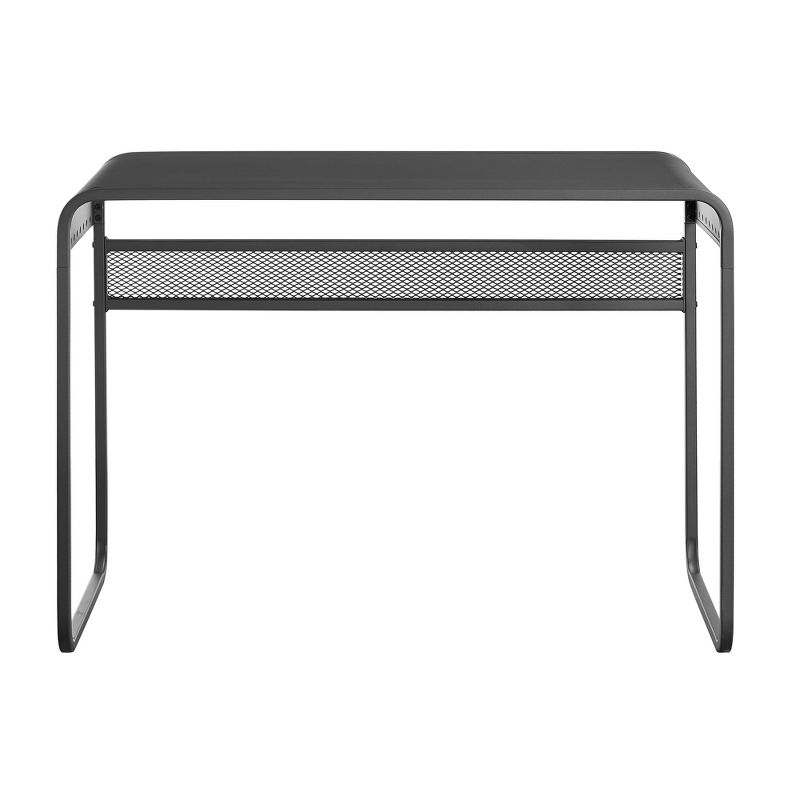 Urban Industrial Metal Curved Top Writing Desk Gray - Saracina Home