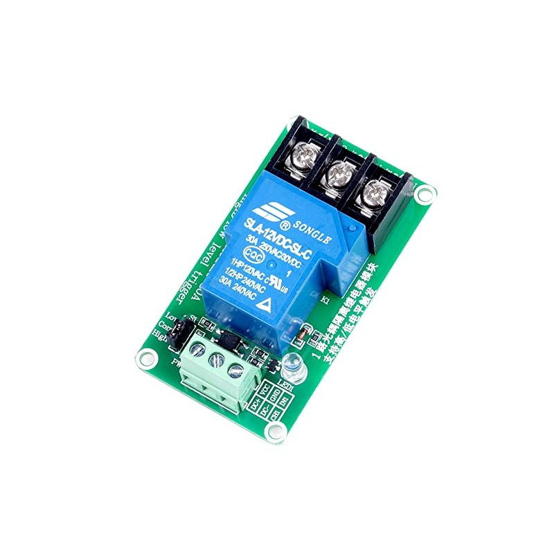 8-Channel Relay Module High Low Level Triggering Optocoupler Isolation Load 30A DC 30V AC 250V for PLC Automation Control, Industrial System Control, Arduino (12V, 8-Channel)