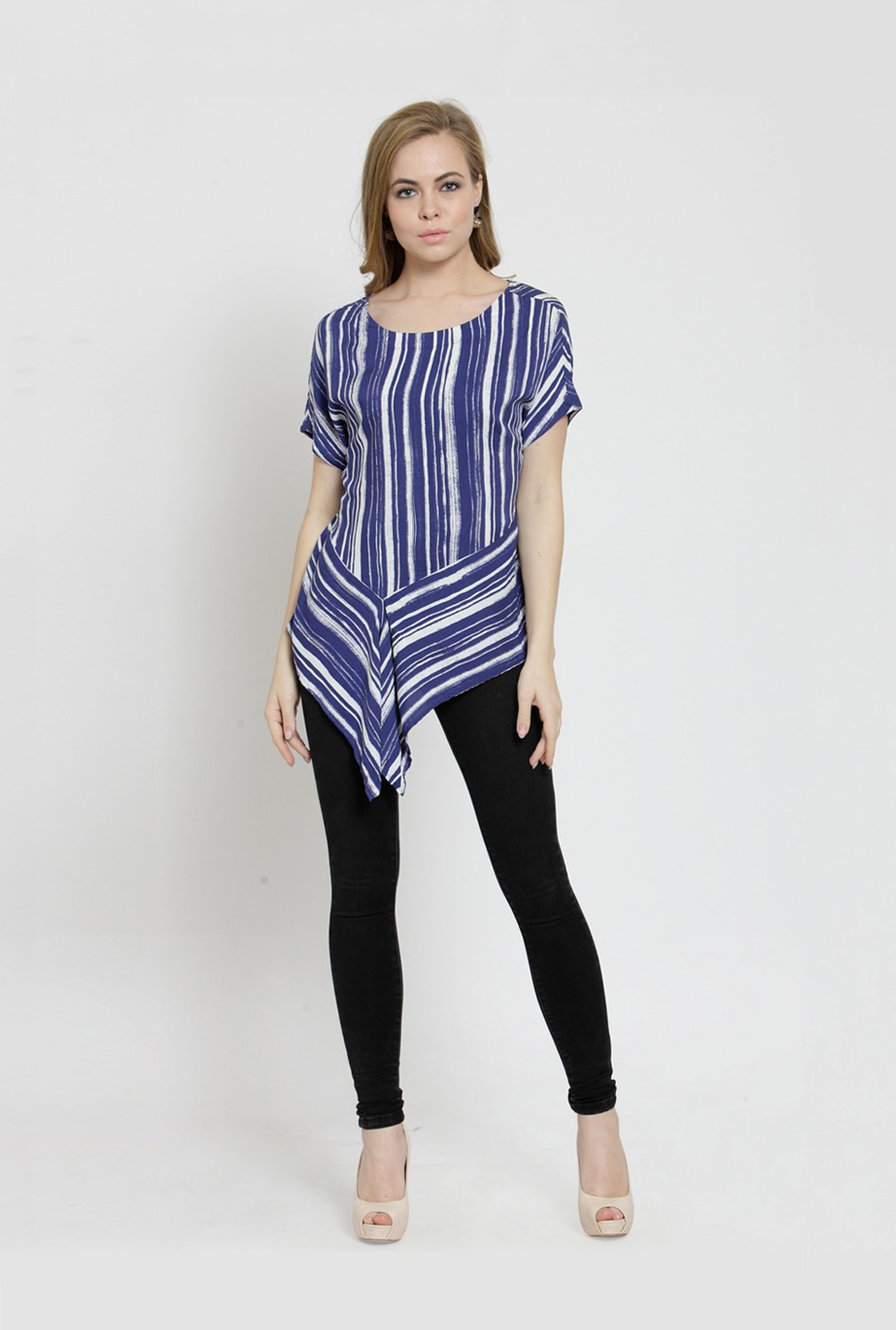Latin Quarters Blue Striped Top