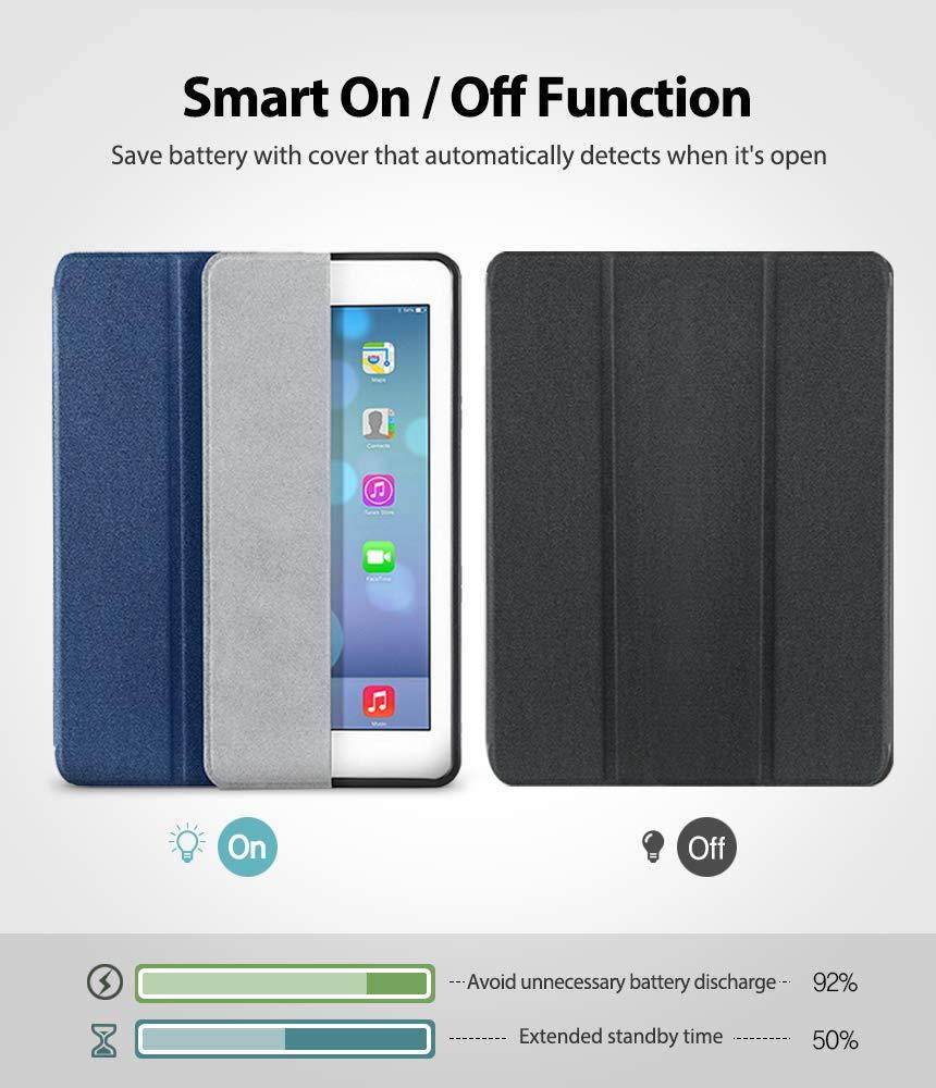 Ringke Smart Cover Apple Pencil Stand Case Compatible for iPad Pro 2017 (10.5") Multi-Angle Tablet Stand with Pencil Storage and Stand Feature