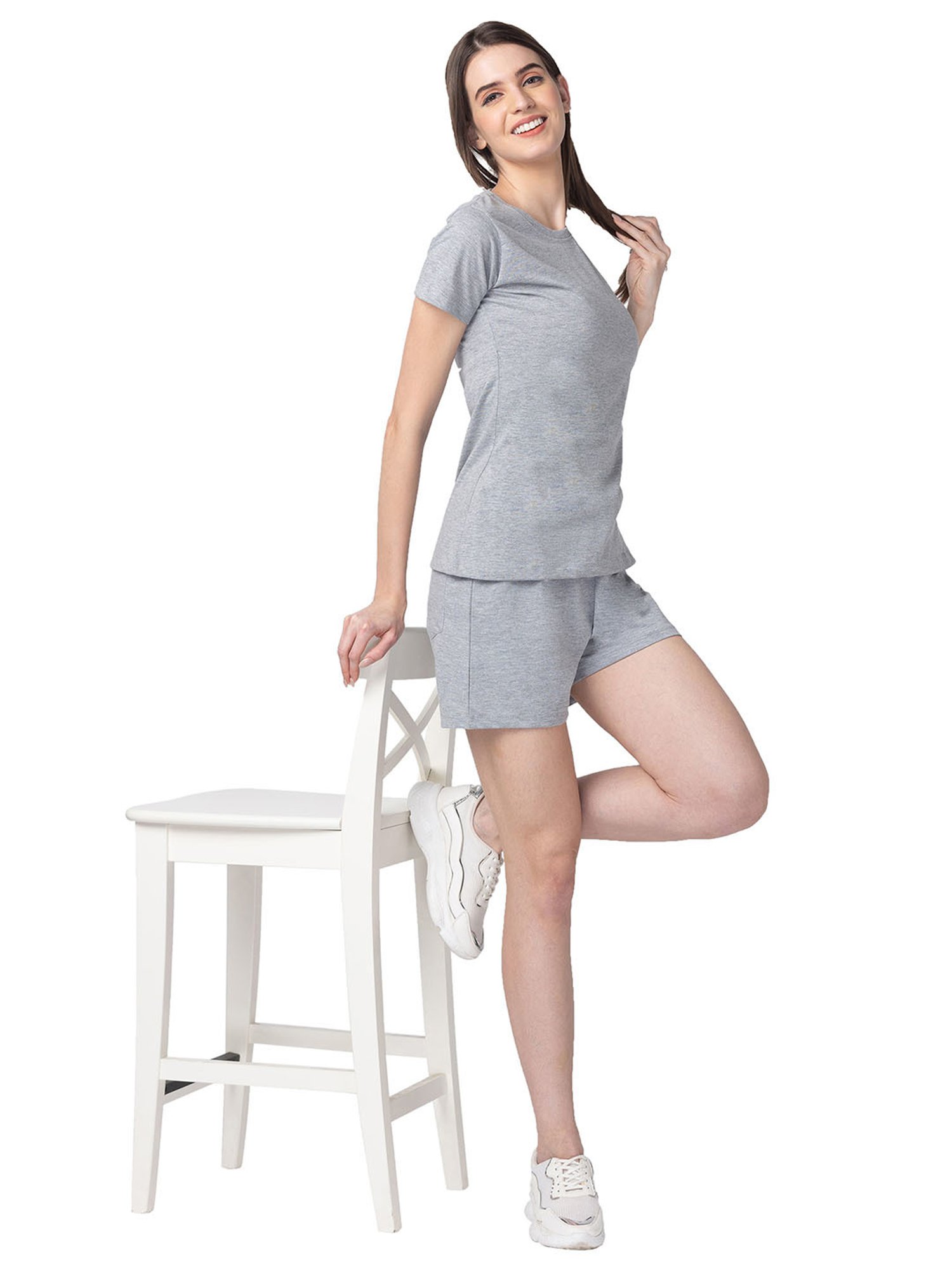 Candyskin Grey Textured Shorts