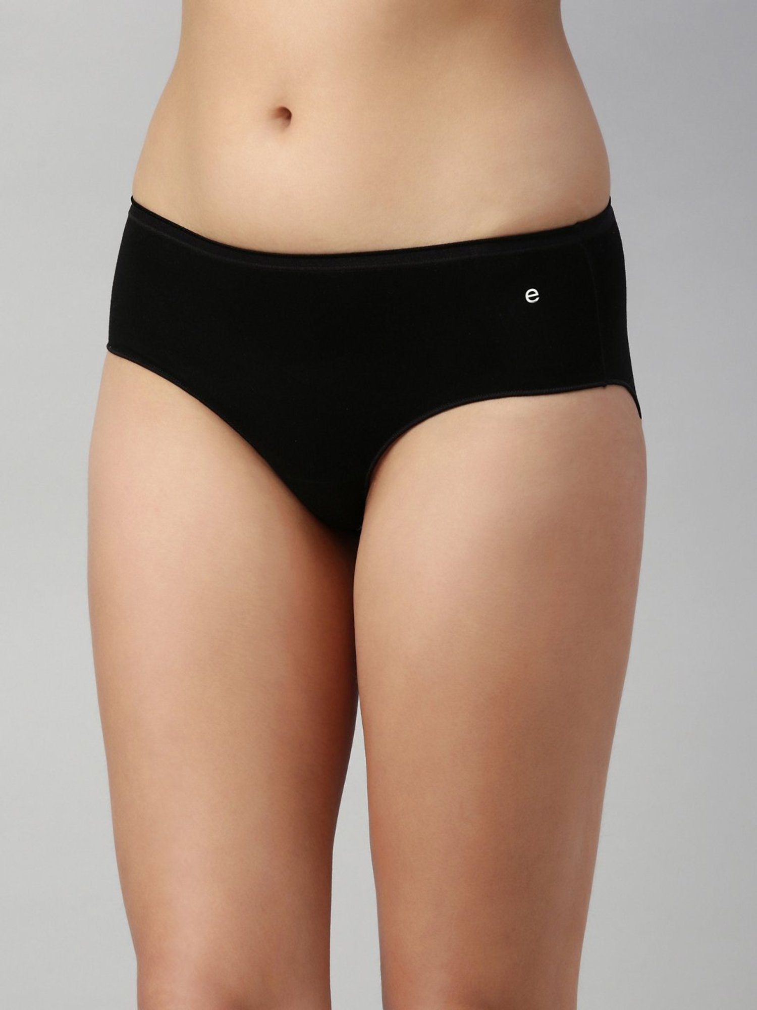 Enamor Black & Beige Bikini Panties - Pack Of 2