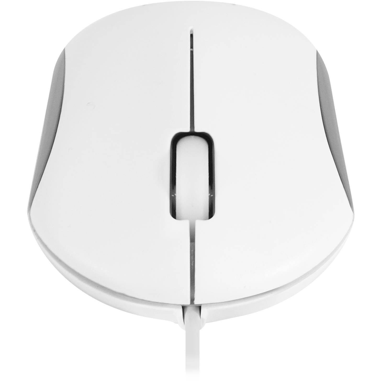 Macally QMOUSE USB Wired 3 Button 1200dpi Optical Mouse - White