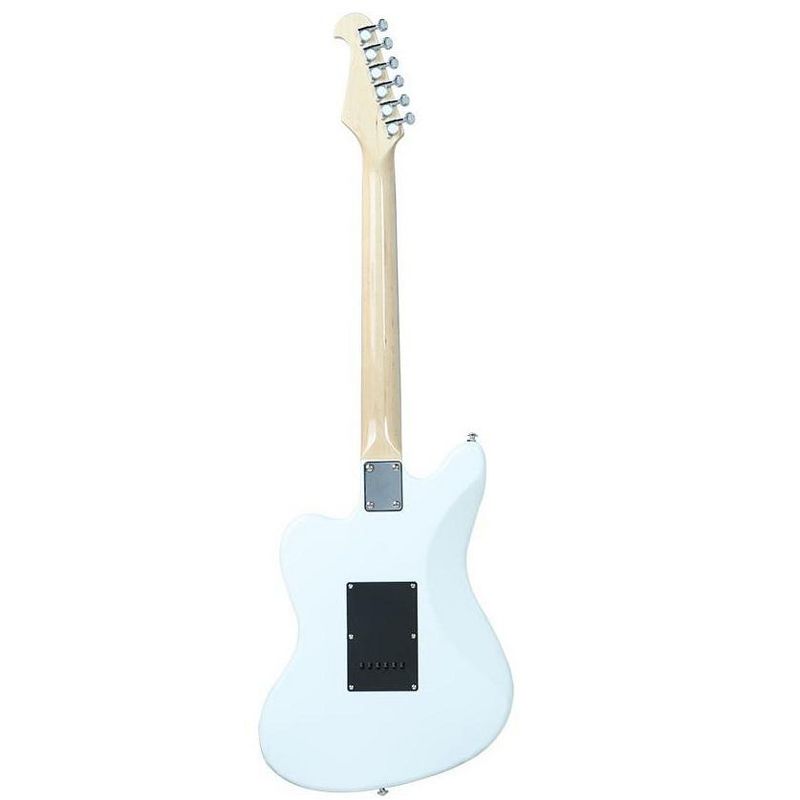 Monoprice Offset OS20 Classic Electric Guitar - White, With Gig Bag, Two Single Coils and a Humbucker - Indio Guitars