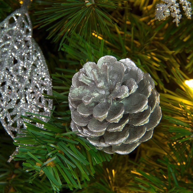 7.5ft Easy Treezy Pre-Lit LED Shimmering Frost Pre-Decorated & Easy Setup Slim Artificial  Christmas Tree