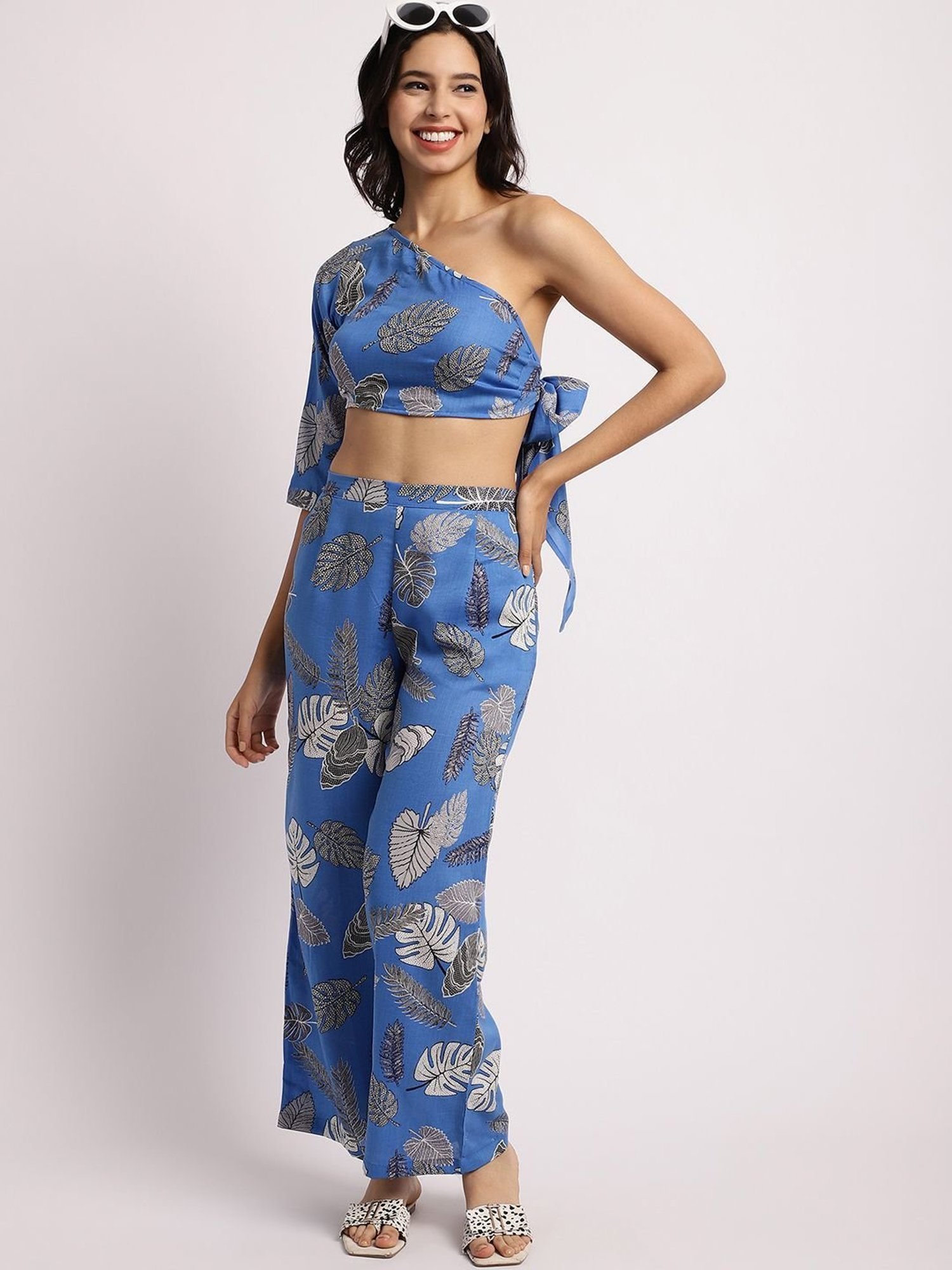 Erotissch Blue Printed Beachwear Co-Ord Set