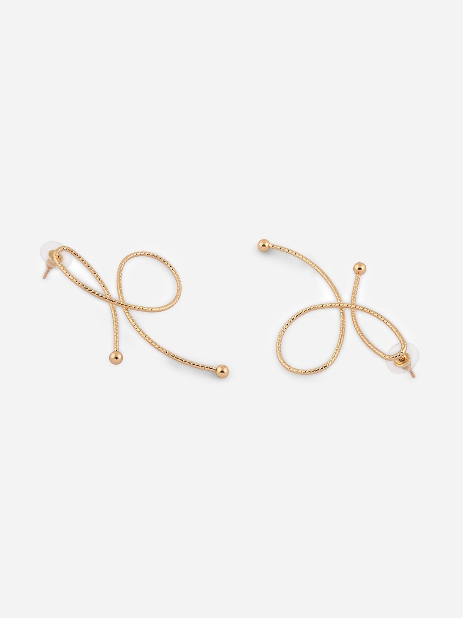 ToniQ Gold Korean Bow Stud Earrings for Women