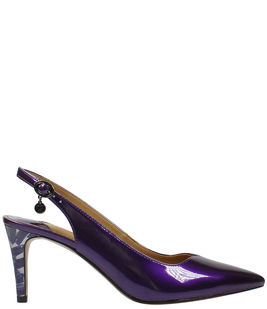 J. Renee Belamie Patent Slingback Pointed Toe Pumps