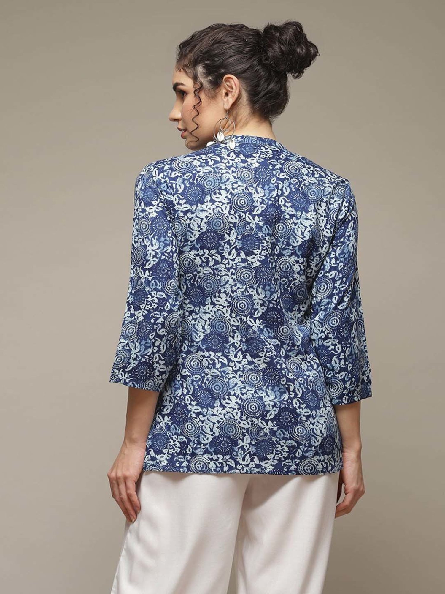 Rangriti Blue Printed Top