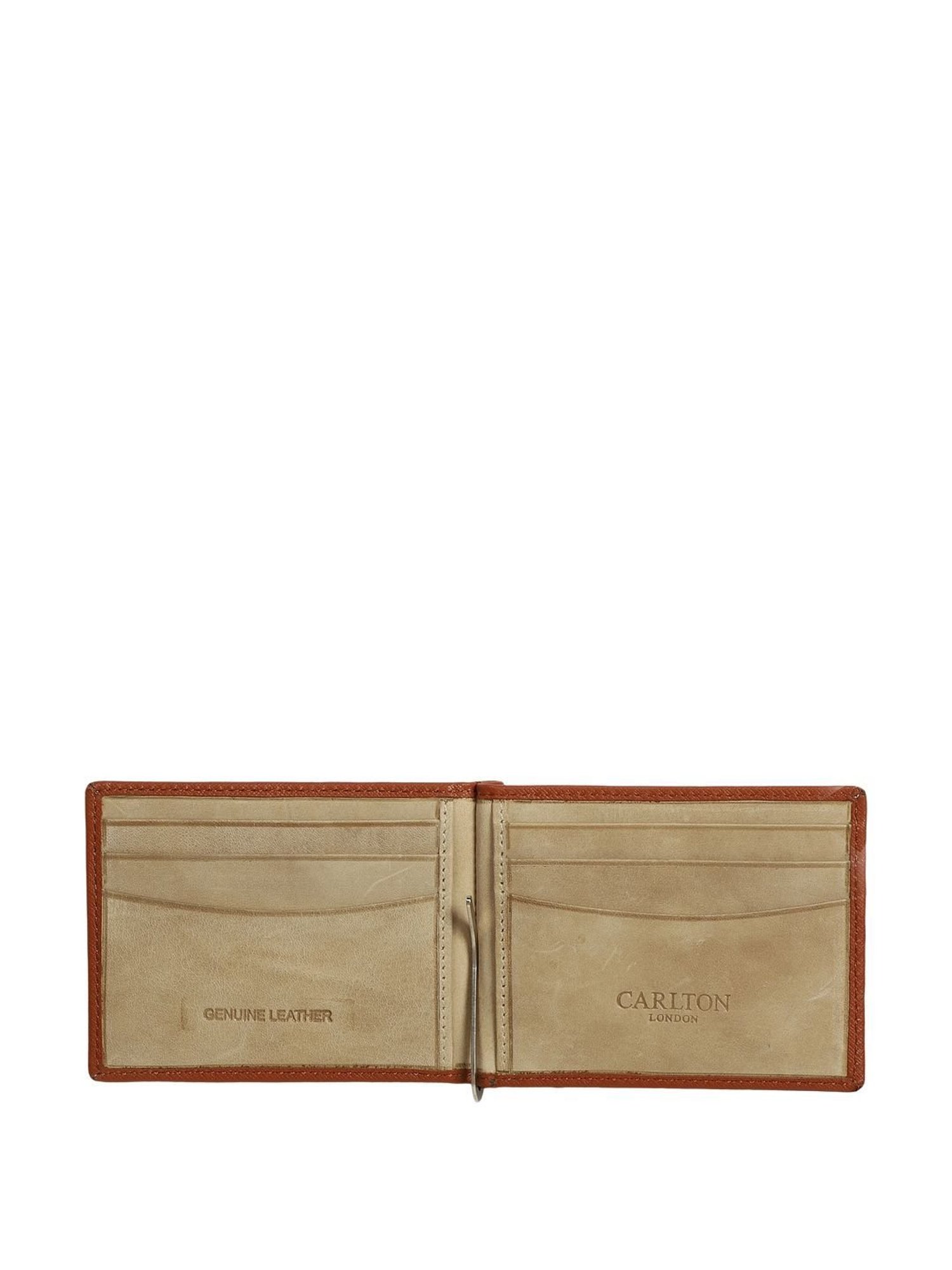 Carlton London Tan Casual Leather Money Clip For Men