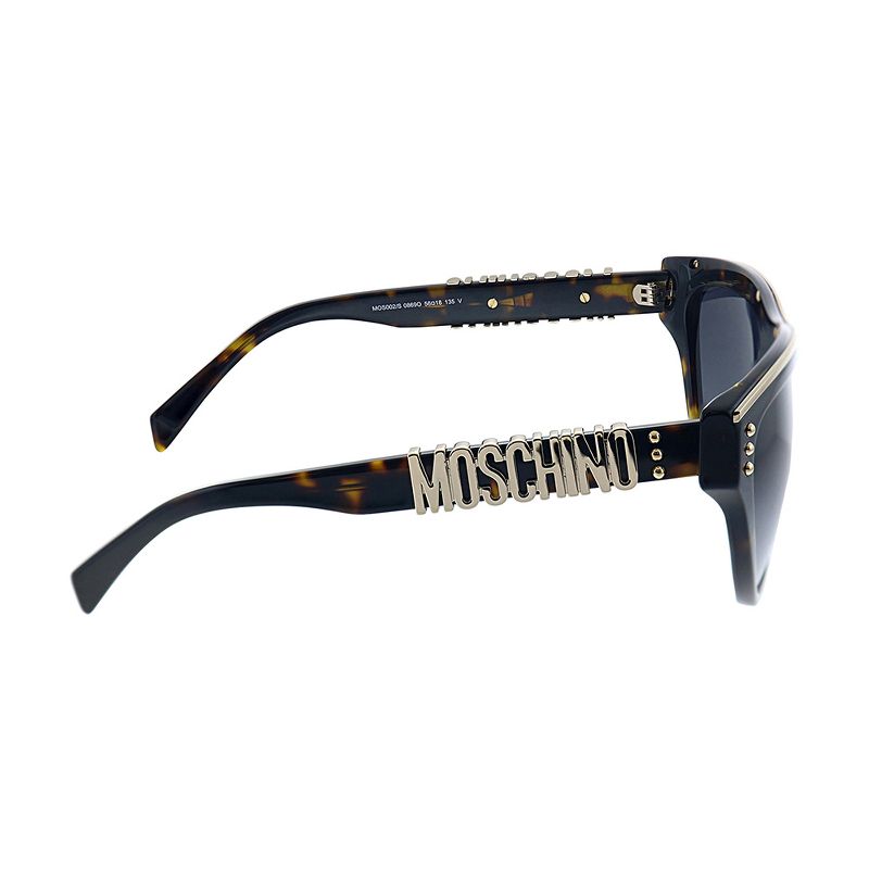 Moschino MOS 002S 086 9O Unisex Geometric Sunglasses Havana 58mm