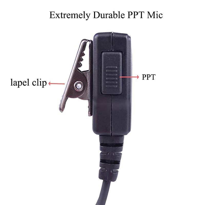 Walkie Talkie Earpiece Two-Way Radio Headset with PTT and MIC G Shape Adjustable for 2 PIN Kenwood UV-5R BF-F8HP BF-888S Arcshell AR-5 A101K01