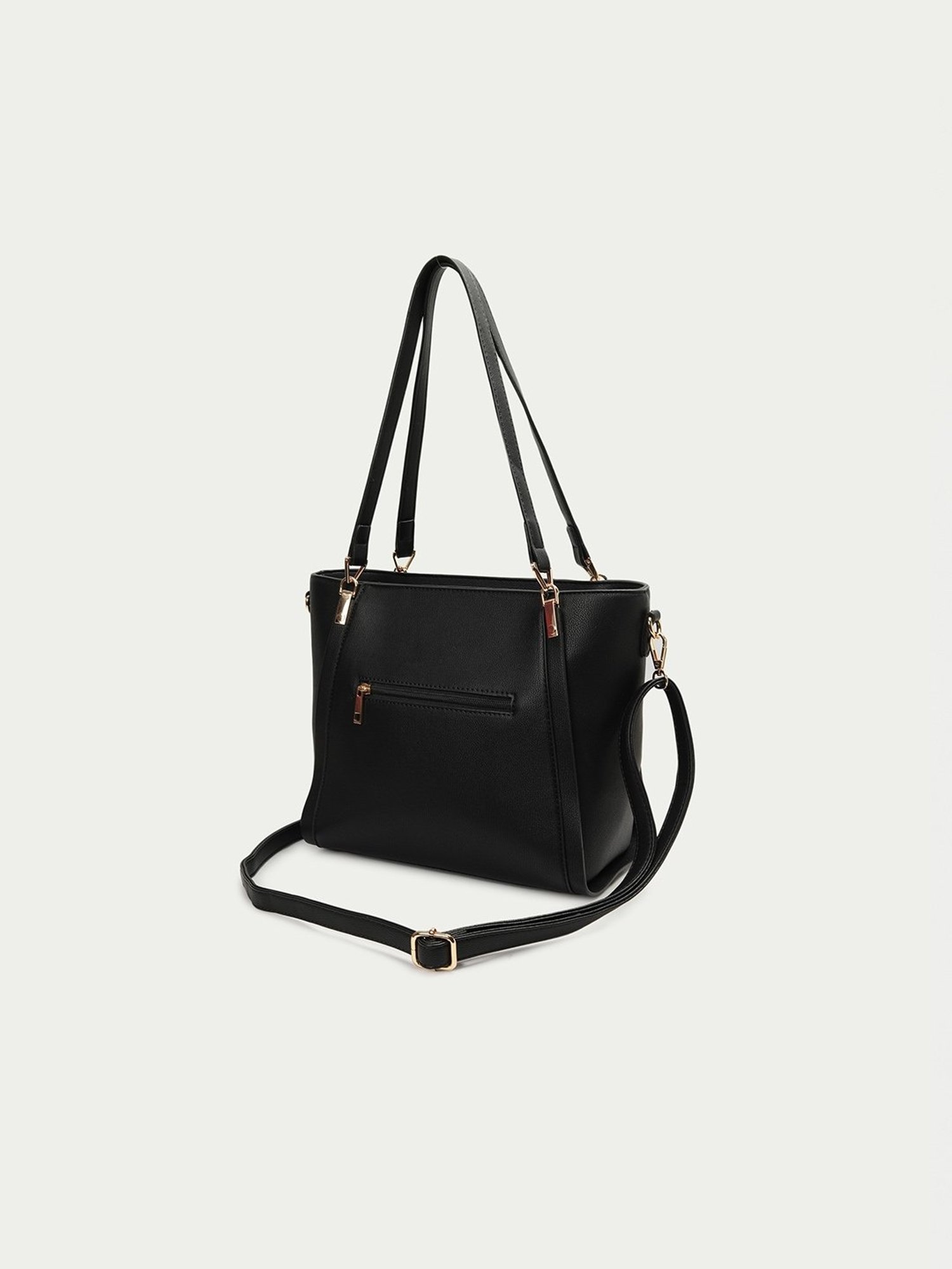 Code by Lifestyle Black Solid Shoulder Handbag