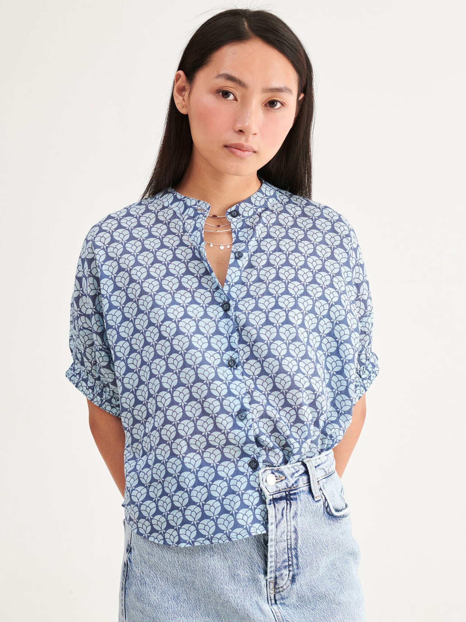 Prakriti Jaipur Indigo Tulip Shirt