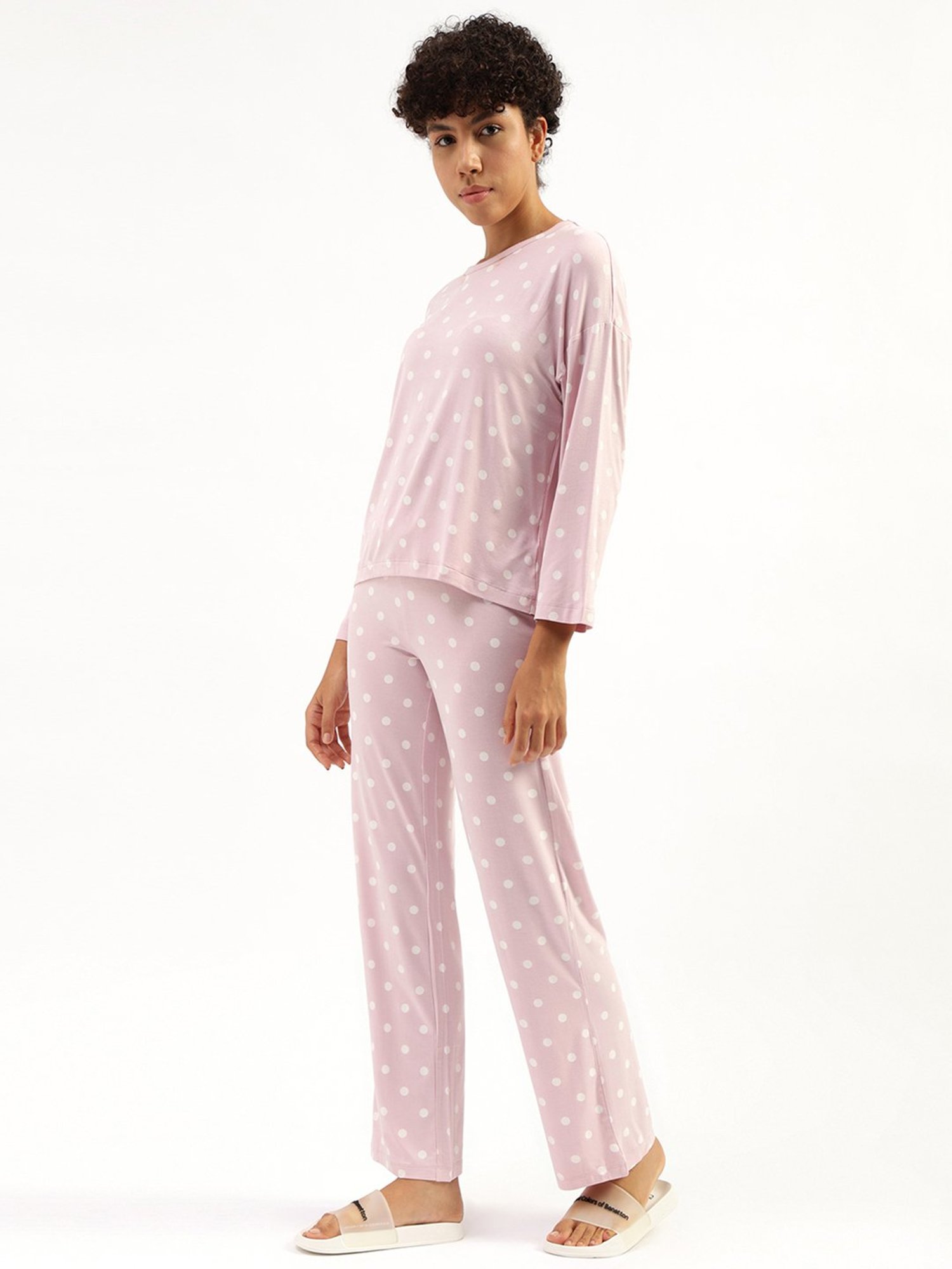 United Colors of Benetton Pink Polka Dot T-Shirt With Pyjamas