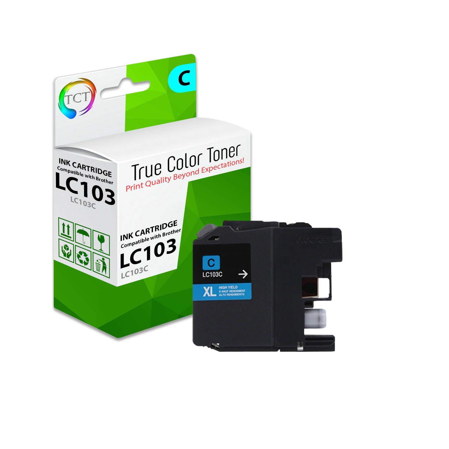 TCT Compatible Ink Cartridge Replacement for Brother LC103 LC103BK LC103C LC103M LC103Y works with Brother MFC-J470DW J475DW J6920DW J285DW Printers (Black, Cyan, Magenta, Yellow) - 5 Pack