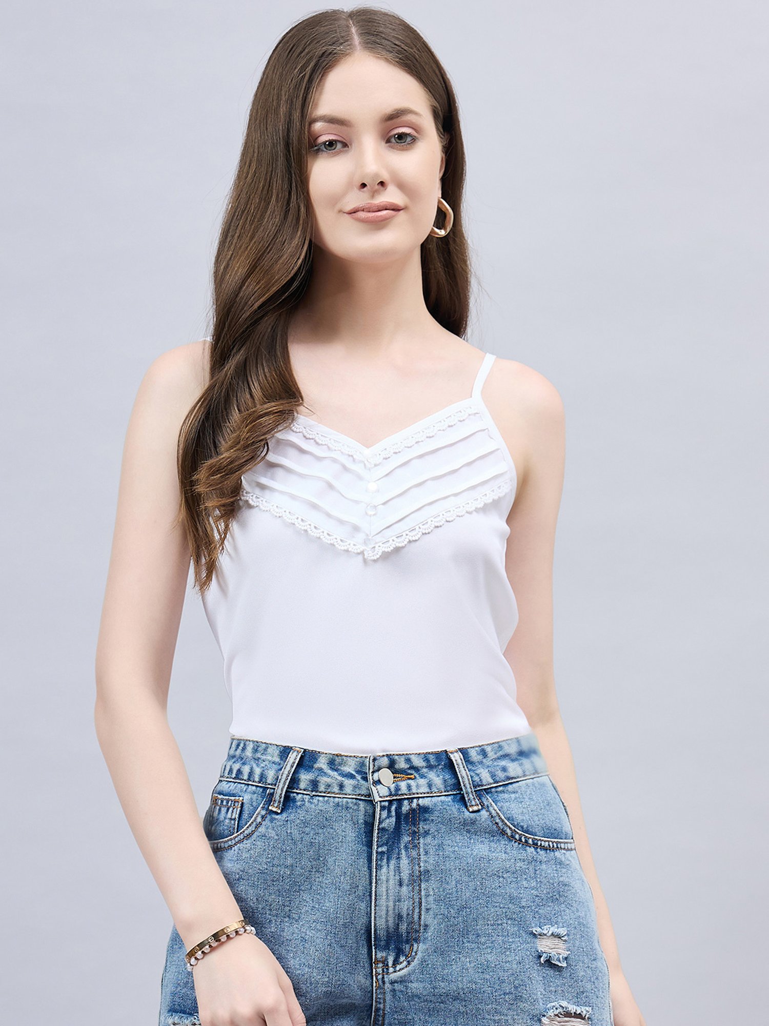 Style Quotient White Regular Fit Top