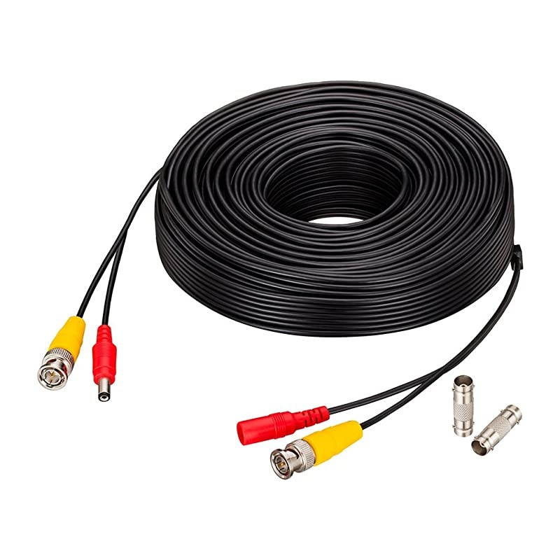 BNC Security Camera Cable 100 ft,  Pre-Made All-in-One Security Camera BNC Video Power Extension Wire Cord Compatible All HD CCTV DVR Surveillance System