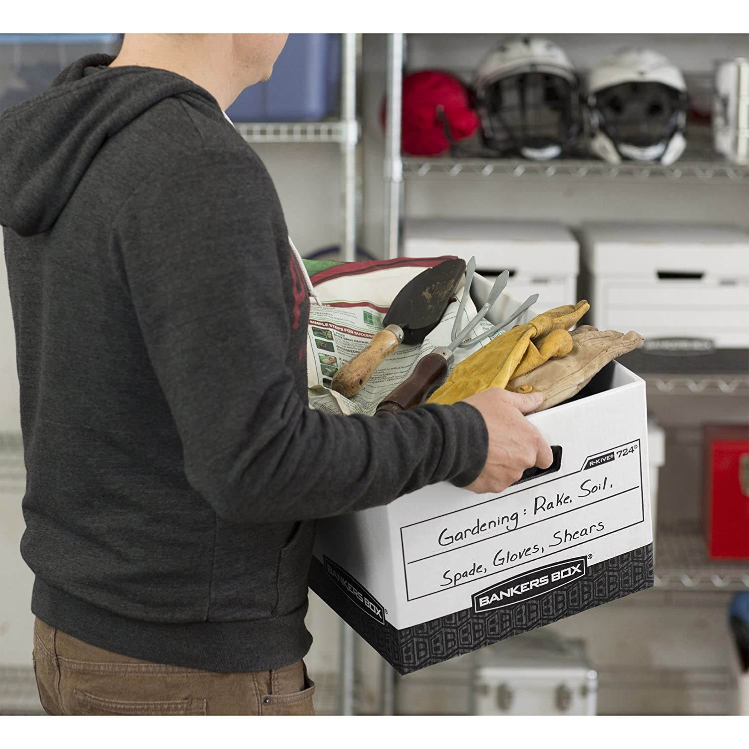 Bankers Box R-KIVE Heavy-Duty Storage Boxes, FastFold, Lift-Off Lid, Letter/Legal - 12-Pack