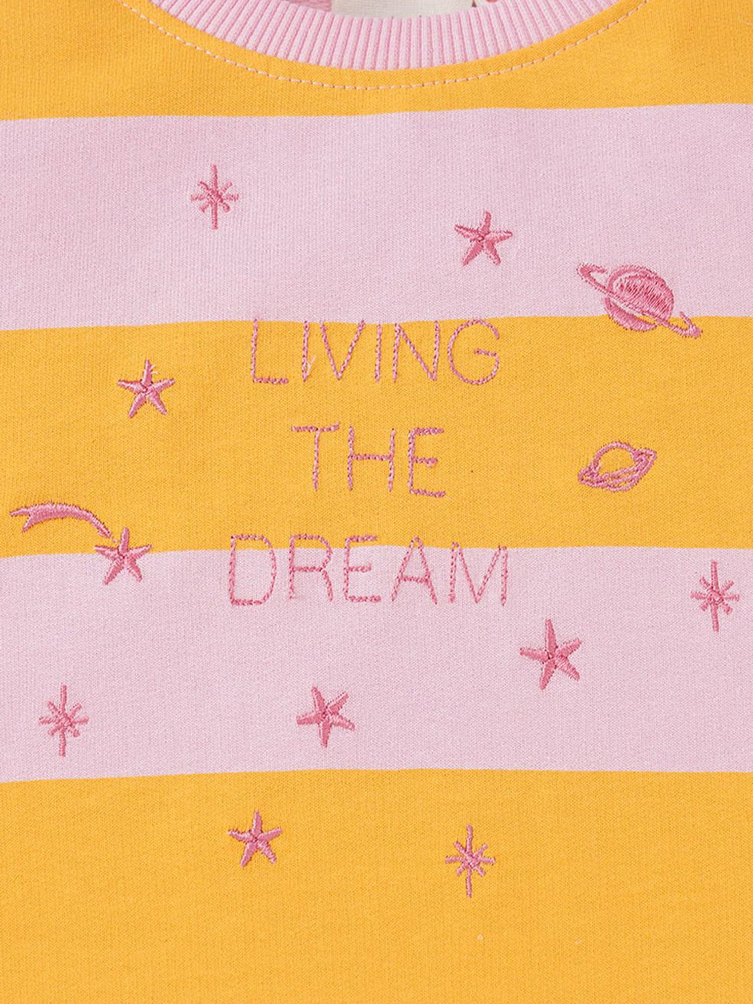 KIDS ONLY Blue Cotton Embroidered Full Sleeves Sweatshirt