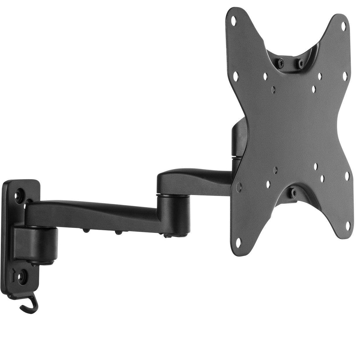 WALI TV Wall Mount Bracket Articulating Full Motion Detachable Arm for Most 23-42 inch LED, LCD Flat Screen Display, up to 44lbs (1342LM), Black