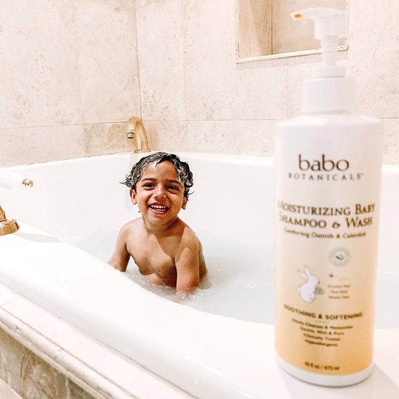 Babo Botanicals Moisturizing 2-in-1 Oatmilk & Calendula Baby Shampoo & Wash - 16 fl oz