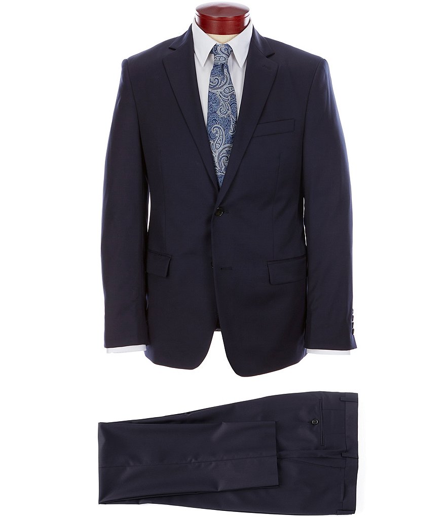 Ralph Ralph Lauren Slim Fit Navy Flat Front Solid Wool Suit