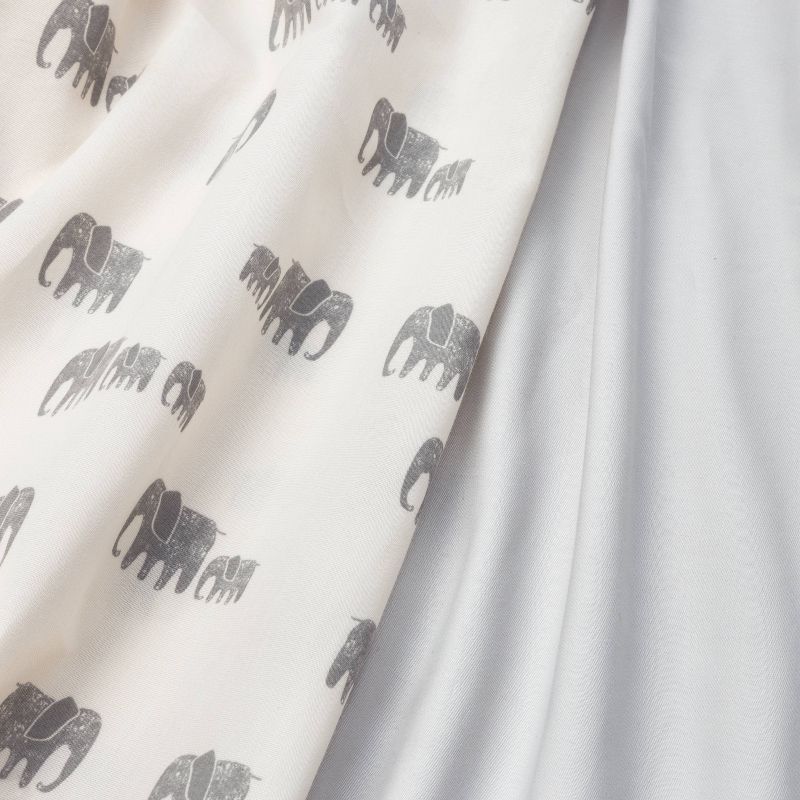 Crib Fitted Sheets Elephant and Gray Solid - Cloud Island™ Gray 2pk