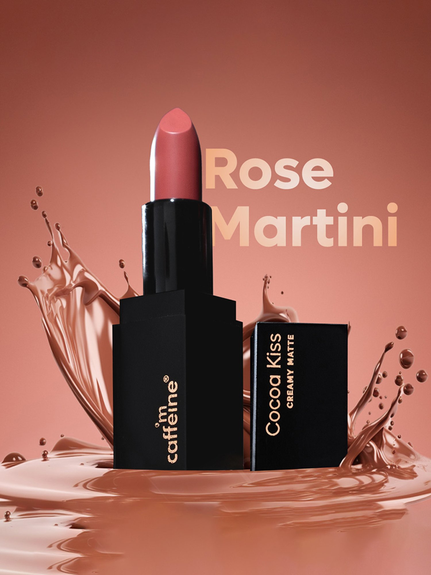 mCaffeine Cocoa Kiss Creamy Matte Lipstick Rose Martini - 4.2 gm