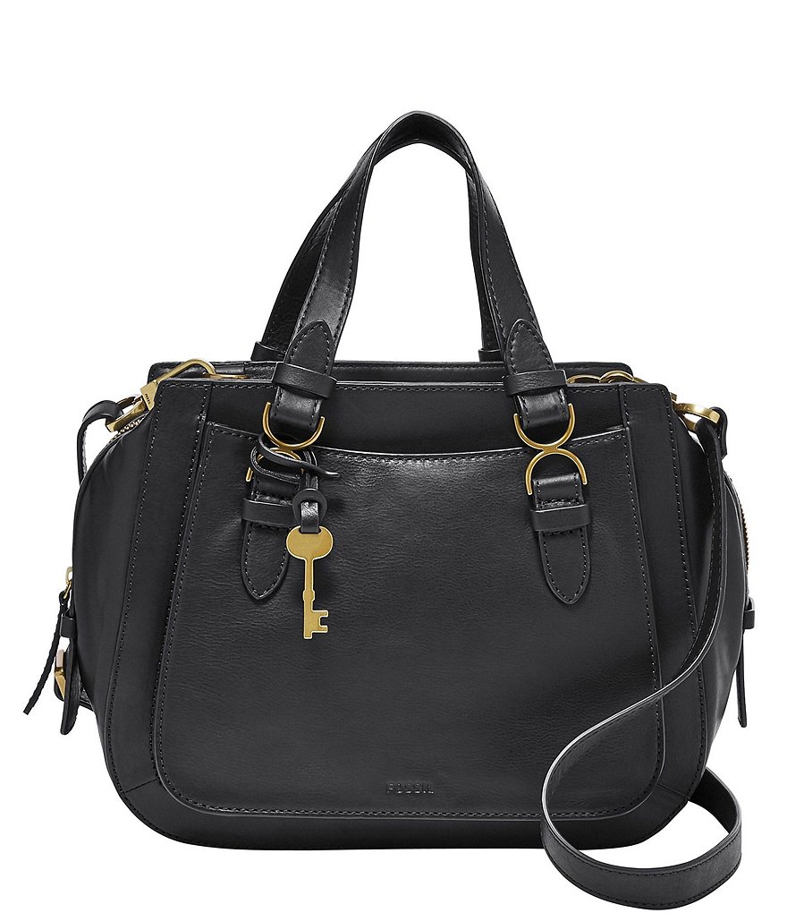 Fossil Brooke Leather Zippered Satchel Crossbody Bag