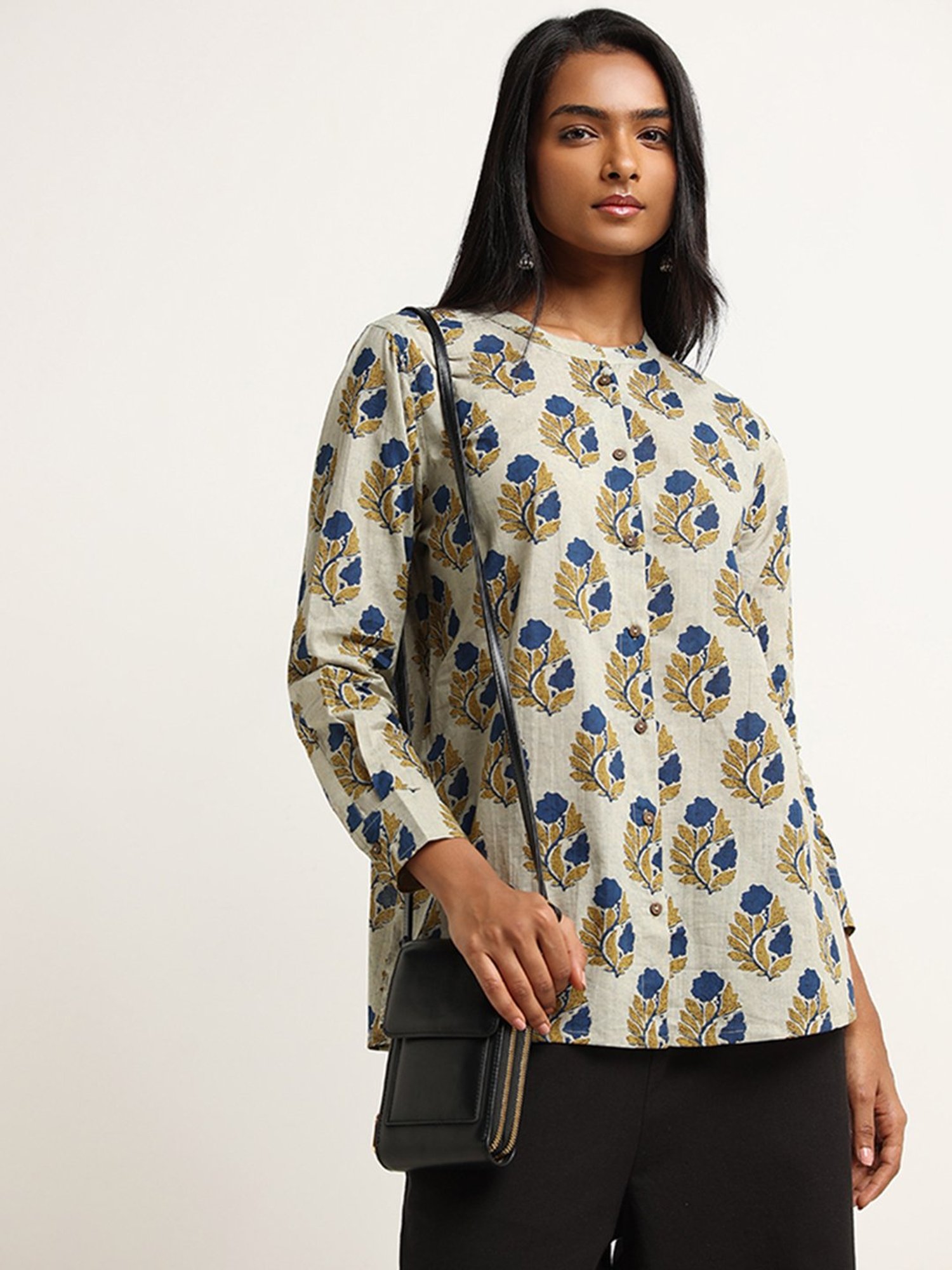 Utsa by Westside Indigo Floral Print Tunic