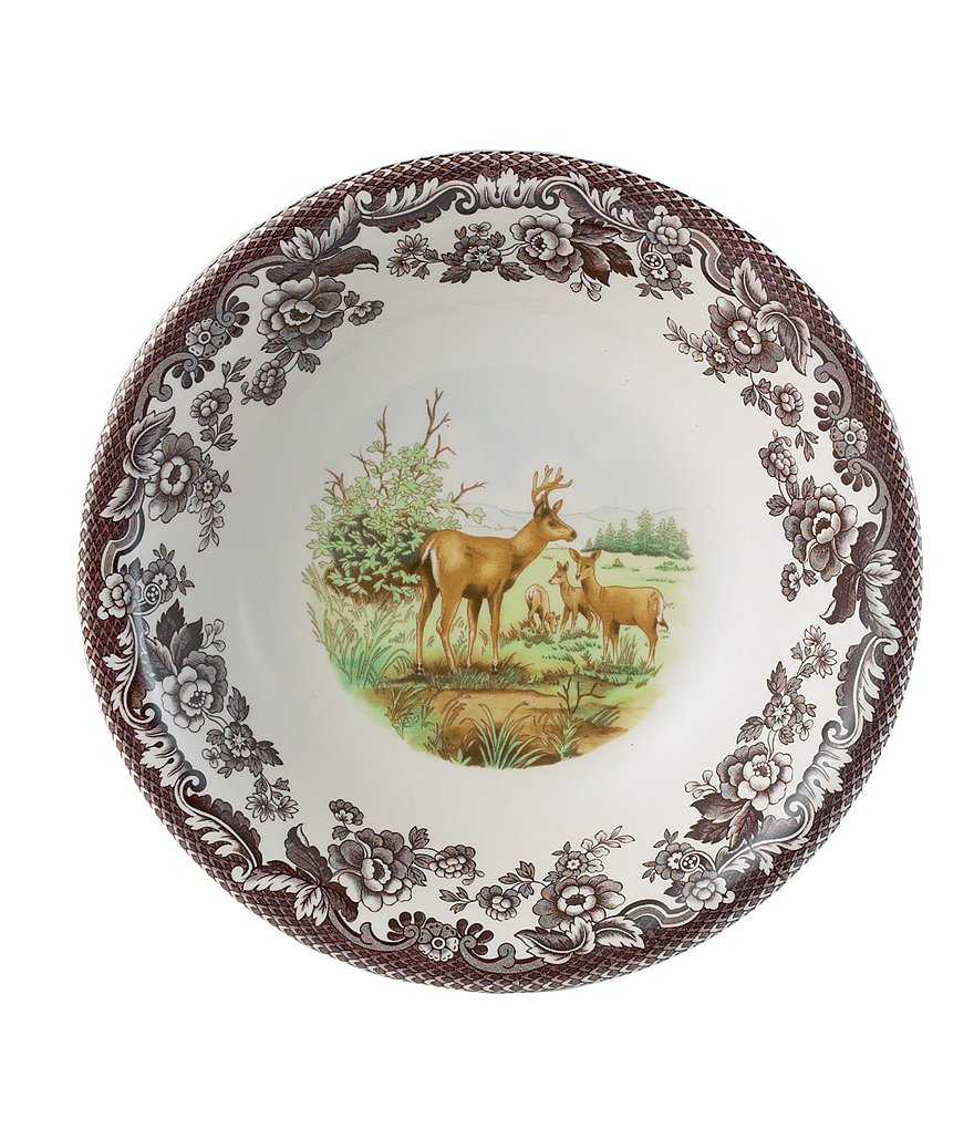 Spode Festive Fall Collection Woodland American Wildlife Mule Deer Cereal Bowl