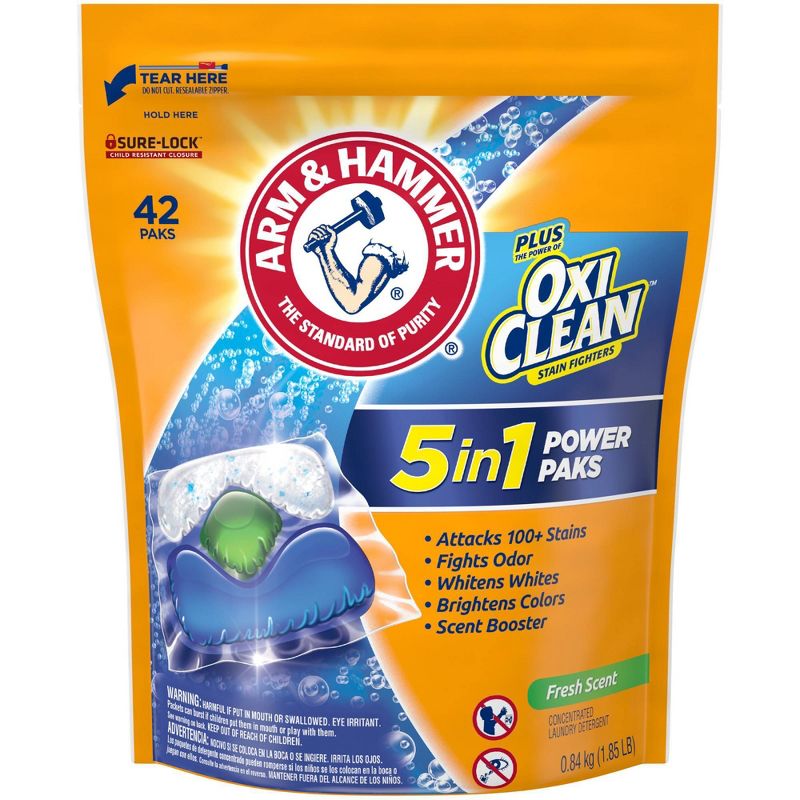 Arm & Hammer Fresh Scent Booster Plus OxiClean 5 in 1 - 42ct