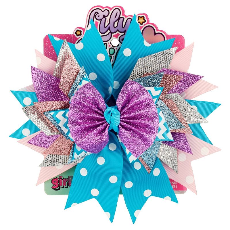 Lily Frilly Hair Bow - Blue