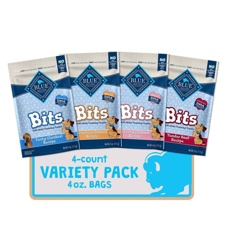 Blue Buffalo Beef,Salmon, Turkey and Chicken Dog Treat Variety Pack - 4oz