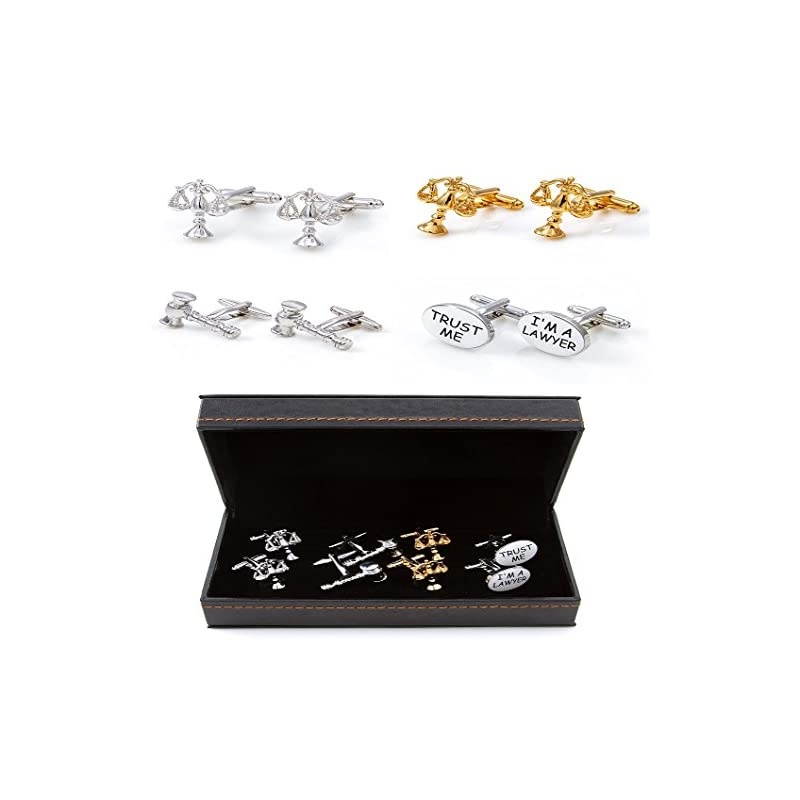 Scales of Justice Attorney Lawyer Judge Cufflinks with a Presentation Gift Box Polishing Cloth