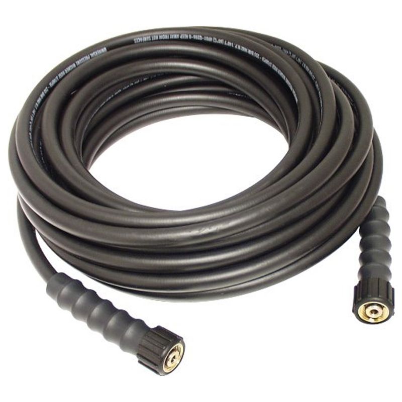 Apache 10085591 5/16 Inch 3700 psi Extreme Temperature Reinforced Thermoplastic Rubber Power Pressure Washer Hose with Metric Connections, Black