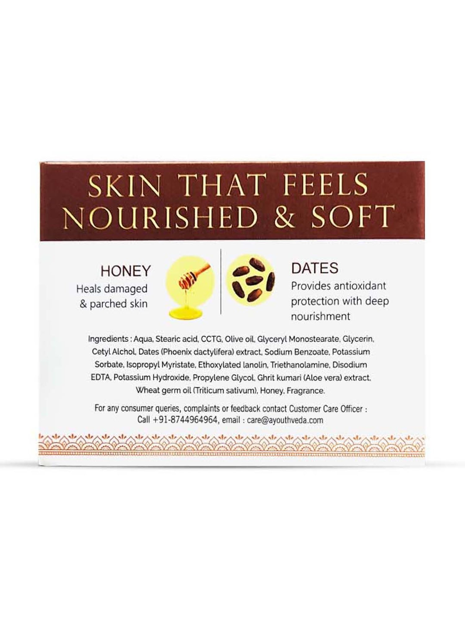 AyouthVeda  Dates & Honey Moisturising Cold Cream (Pack Of 2) - 150 gm