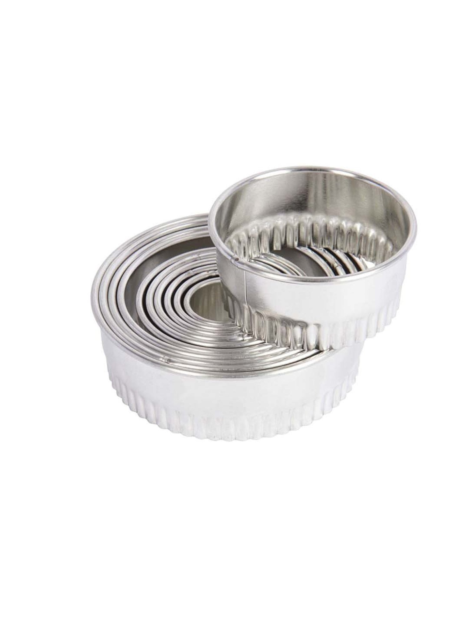 KitchenCraft Silver 11-In-1 Fluted Cutters with Metal Storage Tin