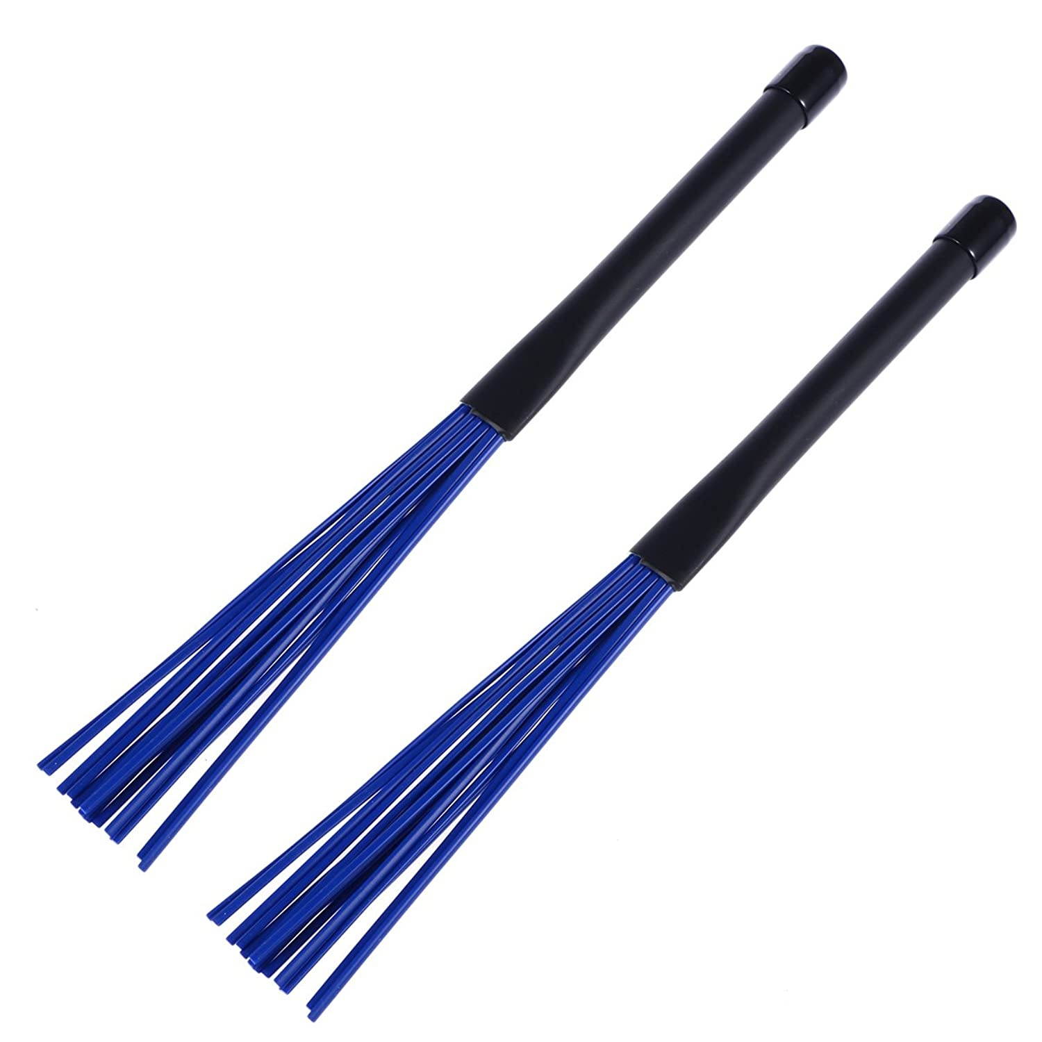 Tinksky A Pair of Retractable Telescopic Handles Percussion Drum Brushes Sticks for Jazz Rock