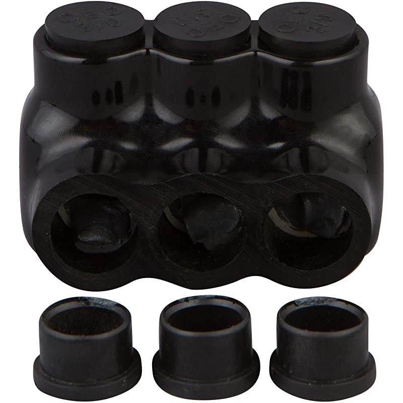 Black Insulated MultiCable Connector 5 Wire Ports 414 Wire Range Slotted Allen Hex 233 L x 145 H Single Entry Small Wire Range