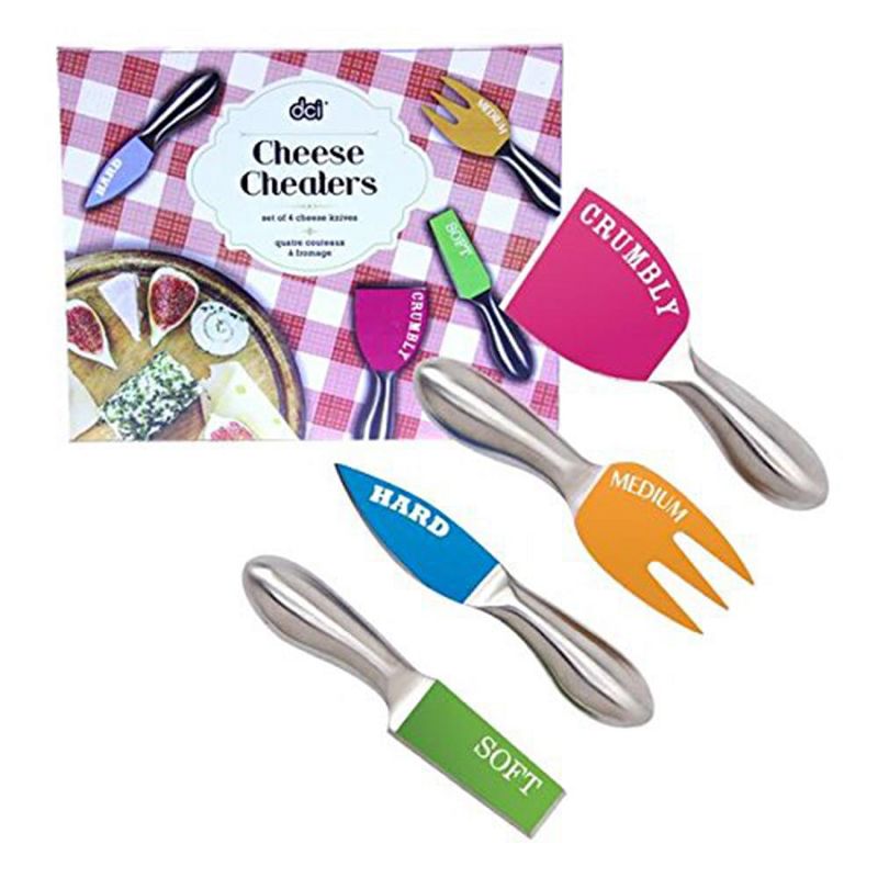 Decor Craft Inc Cheese Cheaters and Knives (Set of 4), Multicolor
