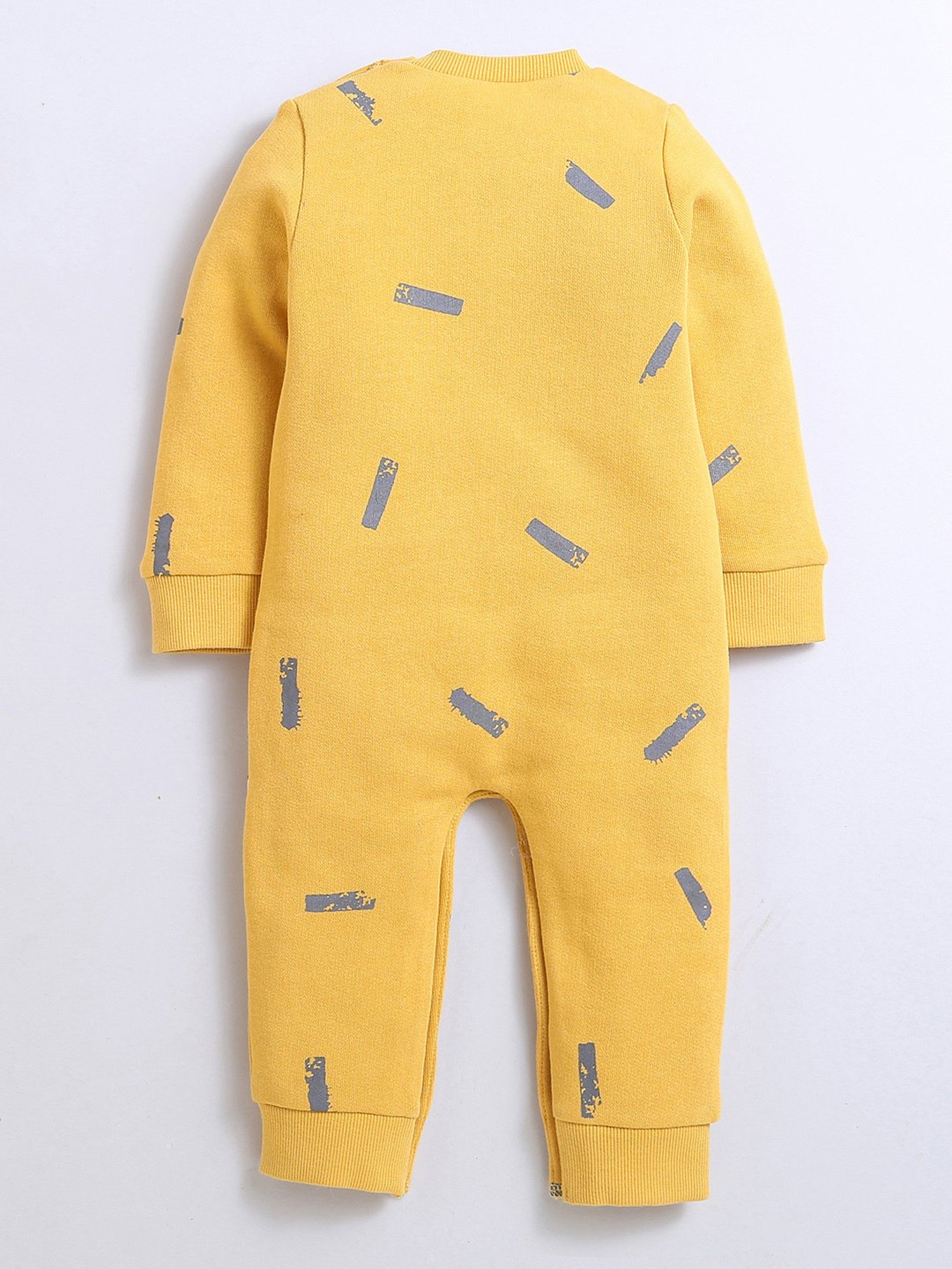 Nino Bambino Kids Mustard Printed Full Sleeves Romper